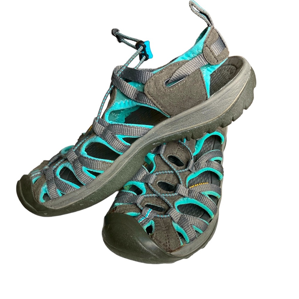Keen Sport Water Sandal Athletic Shoe Toggle Closure Gray Teal Size 9.5